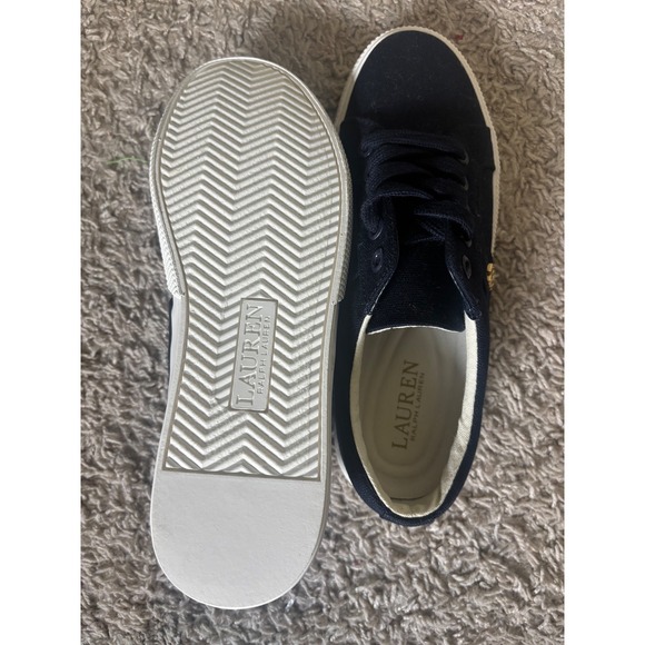 Lauren Ralph‎ Lauren Canvas Sneakers Casual Shoes Navy Blue Sneakers Size 5.5 - Picture 4 of 5